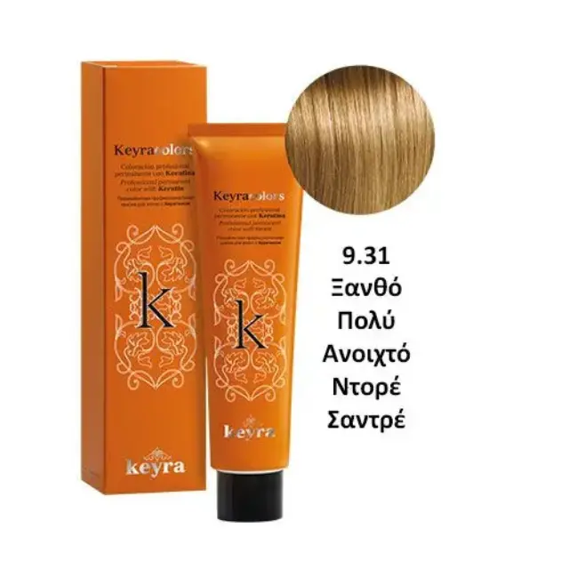 Keyra Επαγγελματική Βαφή Μαλλιών 100ml Νο9.31-Ξανθό Πολύ Ανοιχτό Ντορέ Σαντρέ