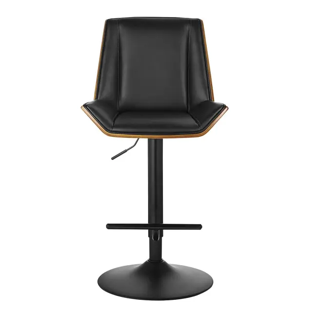 Σκαμπό Bar Με Πλάτη NUMAN Καρυδί/Μαύρο Μέταλλο/PVC 52x50x62/96-83/117cm