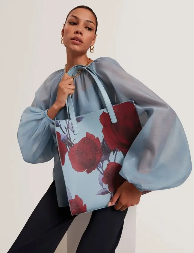 Γυναικεία Τσάντα Χειρός Ted Baker Large Rose Print 282644-MidBlue Γαλάζιο - One Size 3