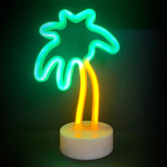 ΦΟΙΝΙΚΑΣ, 34 NEON LED ΛΑΜΠΑΚΙΑ ΜΕ ΜΠΑΤΑΡΙΑ (3xAA)/USB, ΠΡΑΣΙΝΟ & ΚΙΤΡΙΝΟ, IP20, 17x10x26cm / F04009317