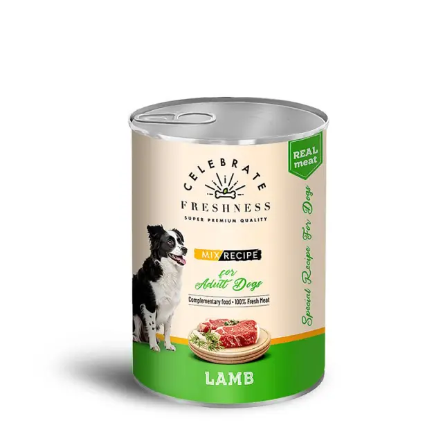 Celebrate Freshness Υγρή Τροφή Σκύλου Adult Real Meat Αρνί Σε Ζελέ 400gr Μονόχρωμο
