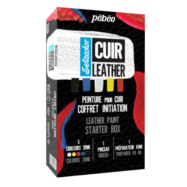 Pebeo Σετ Starter 5 Χρώματα Δέρματος Setacolor Leather 5x20ml