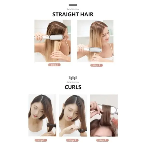 QIAOYANG Ηλεκτρική Βούρτσα για Ίσιωμα 45W QA-T08 - Straight curly comb 400069 3