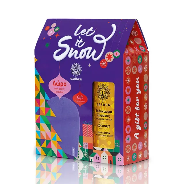 Garden Let It Snow Festive Set Coconut Body Lotion Γαλάκτωμα Σώματος με Άρωμα Καρύδα & Δώρο ένας Ζεστός Σκούφος, 1 σετ 3