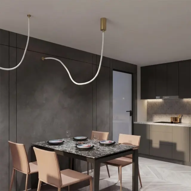 LED Μοντέρνο Φωτιστικό Οροφής GLOW 27Watt CCT σε Χρυσό Πλατίνα και Λευκό Νήμα KLV-101-0155-V2 2