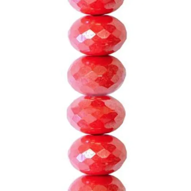 Χάντρα Fire Polish Puffy Coral Shine 4x7mm ~44τεμ