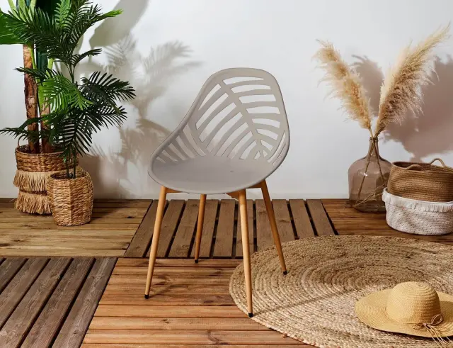Καρέκλα κήπου Alameda Home Deco Factory με διαστάσεις 52.3x53.3x83.4cm - Taupe HDO0336