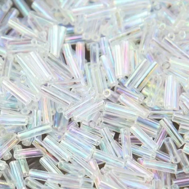 Χάντρα Miyuki Glass Bugles - 250 - Crystal AB 6mm - 10gr