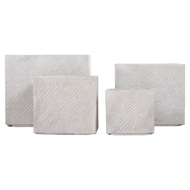 ΣΕΤ 4ΤΜΧ ΓΛΑΣΤΡΕΣ ΤΕΤΡΑΓΩΝΕΣ FB94730 FIBERCLAY ΓΚΡΙ CEMENT 37x37x32Υεκ. 2