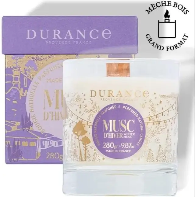 Durance Candle Winder Musk Χριστουγεννιάτικο φυτικό κερί με άρωμα μόσχου και ξύλινο φυτίλι 280 gr.
