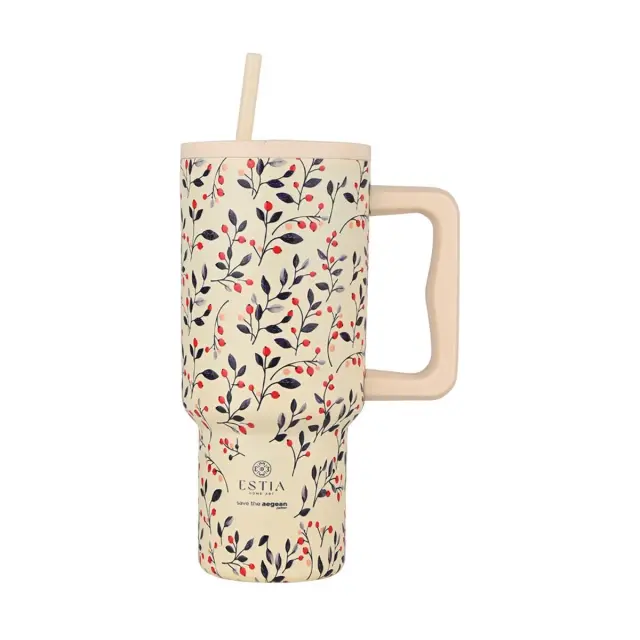 Estia Θερμός Straw Tumbler XL 900ml Bloom Beige / 01-35181 (Estia)
