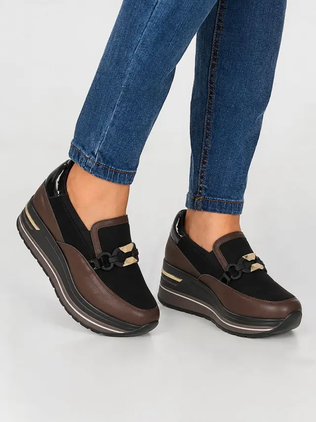 Donna Serena Sneakers Γυναικείο δέρμα/ύφασμα Καφέ DSE/6126 TDM - 35 2