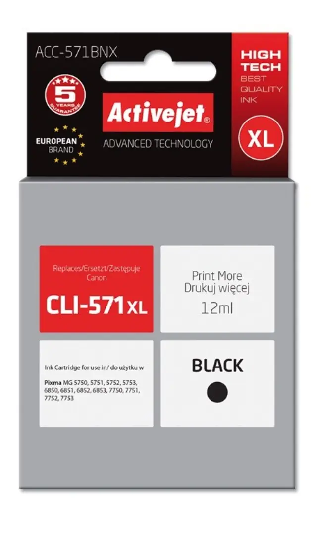 Activejet ACC-571BNX Ink (replacement for Canon CLI-571XLBk Supreme 12 ml black)