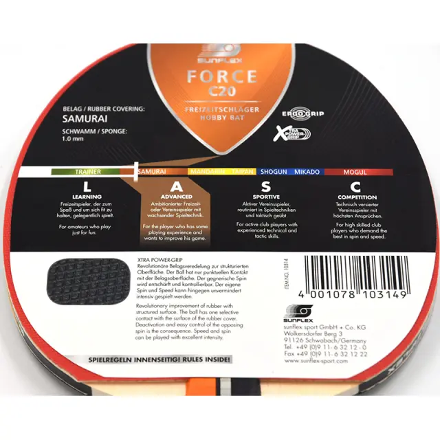 Ρακέτα Ping Pong Sunflex FORCE C20 (97152) 2