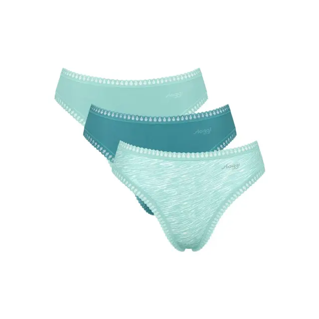 Sloggi Γυναικείο Slip GO Crush High Leg - Τριπλό Πακέτο, Χρώμα Mint-Petrol-Mint Print - S