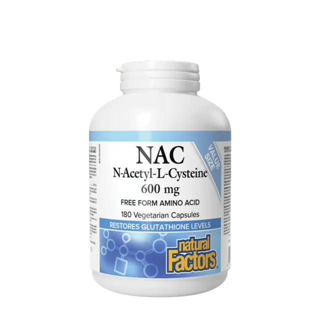 Natural Factors N-Acetyl-L-Cysteine Amino Acid (NAC) 600 mg 180 Veg Capsules