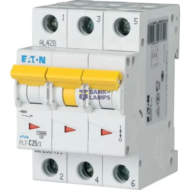 PL7-D25/3 Miniature circuit breaker (MCB), 25 A, 3p, characteristic: D