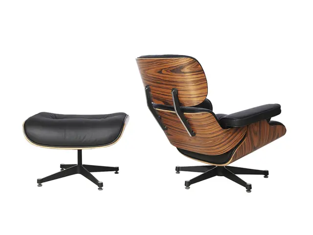 Eames 448370 σετ πολυθρόνα σκαμπό μαύρο/ξύλο Μαύρο Ξύλο 2