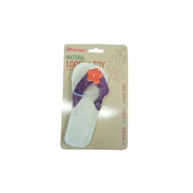 Pet Interest Dog & Roddent Toy Flip Flop Οδοντικό Παιχνίδι Από Φυτό Loofah 14cm 2