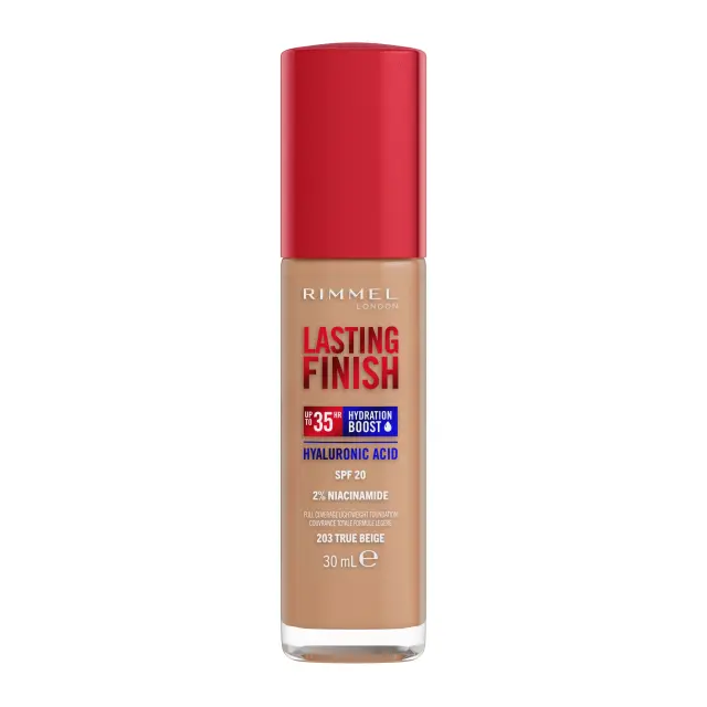 Rimmel London Lasting Finish 35HR SPF20 Full Coverage Lightweight Foundation Long-Lasting Foundation to unify the skin tone 203 30 ml