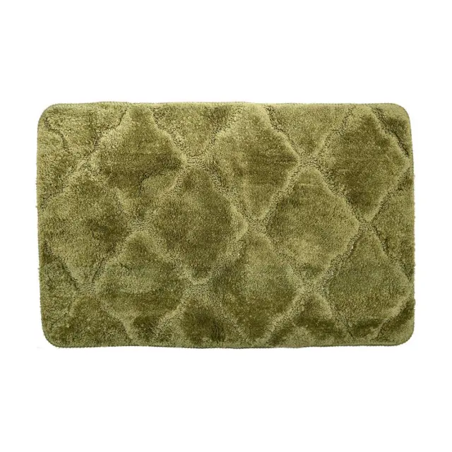 Estia Ταπέτο Μπάνιου Microfiber Olive Series 70X45Cm Αντιολισθητικό Λαδι