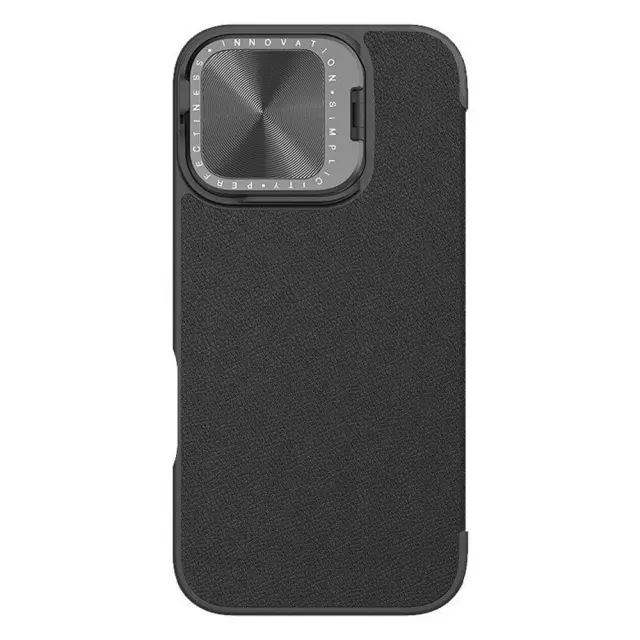 Nillkin® Qin Prop Plain Leather Θήκη Βιβλίο για iPhone 16-Black