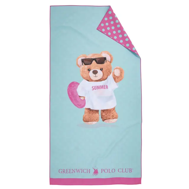 Πετσέτα Θαλάσσης 70x140 280gsm Greenwich Polo Club Junior Micro 5223 Mint-Fuchsia 100% Microfiber