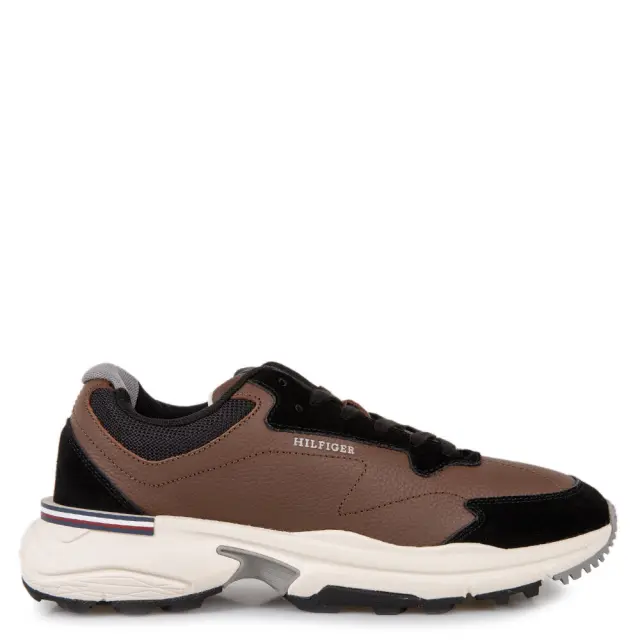 Ανδρικά Δερμάτινα Sneakers Tommy Hilfiger FM0FM05331 GV0 Καφέ Καφέ - 41