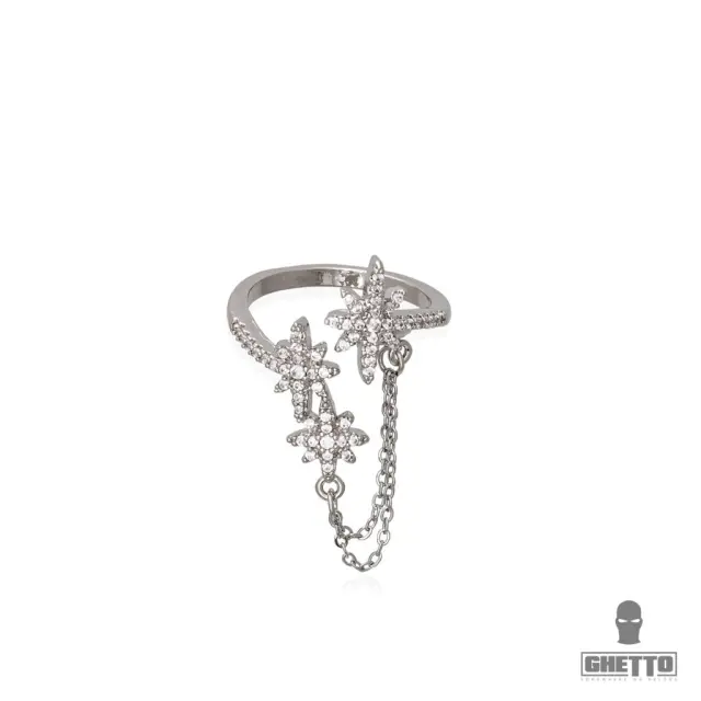 Ghetto New Design Elegant Stars Chain Stainless Steel Ring