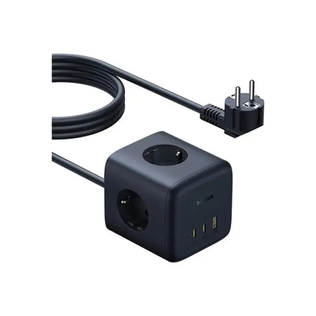 Baseus Power Strip EnerFill FA11 67W USB-A & USB-C & 3-socket EU 1.5m Black