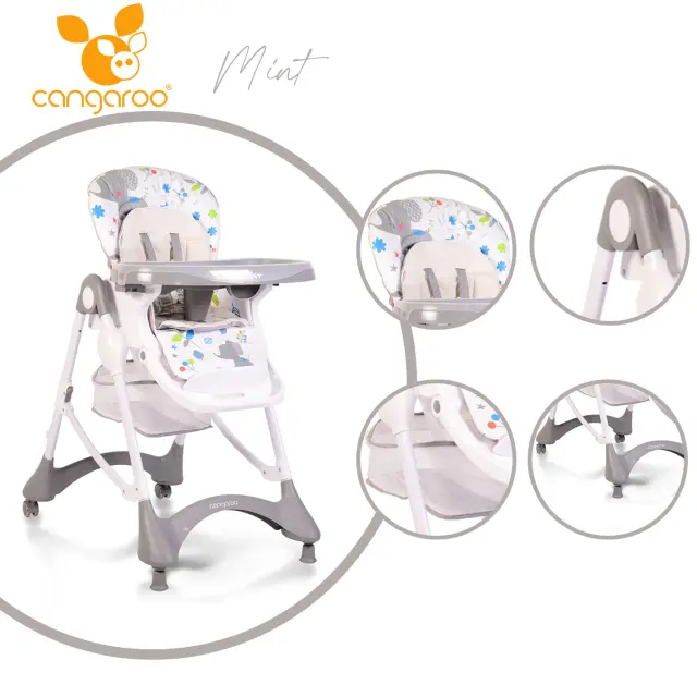 CANGAROO - High chair Mint grey color - 3800146238070