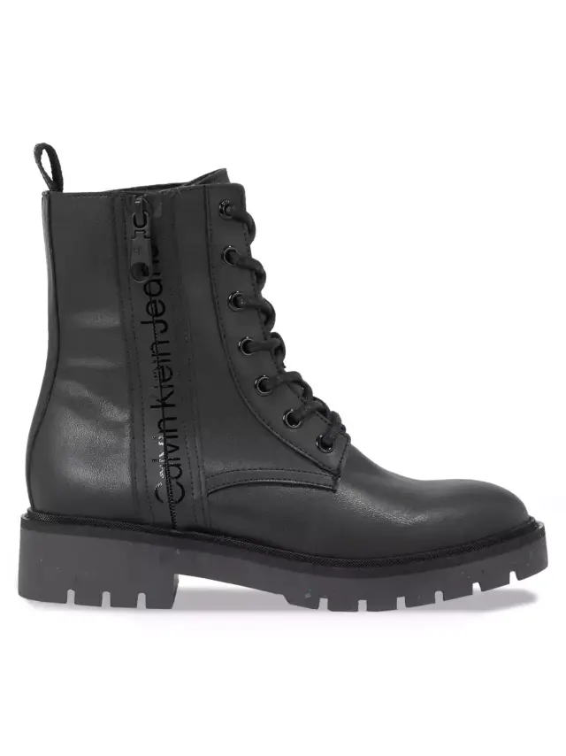 Calvin Klein - Γυναικεία Μποτάκια Combat Mid Laceup Boot Wn YW0YW01255-0GT Μαύρα
