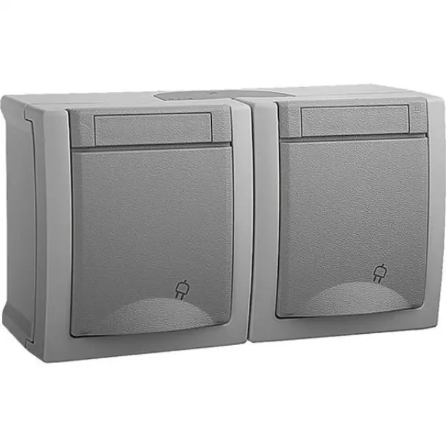 Pacific Grey Earth Socket + Earth Socket Hor (Quick Connection)