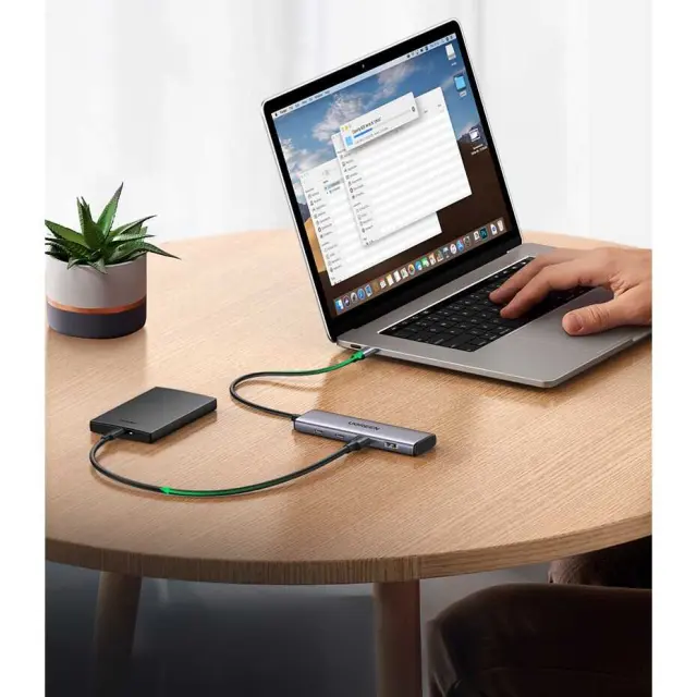 USB-C Hub Ugreen CM473 2×USB-A / 2×USB-C 20 cm Γκρι 3