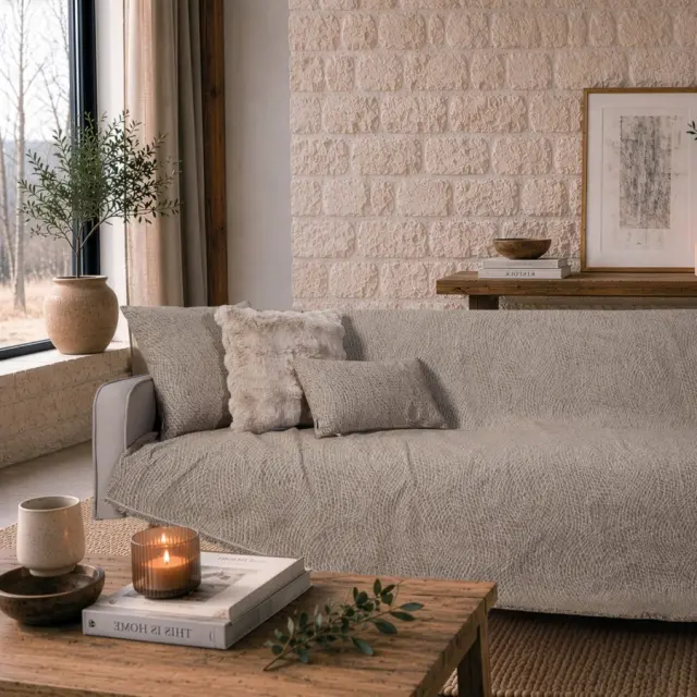 Ριχτάρι Norman 03 Light Brown TEORAN Τετραθέσιο 180x350cm 3