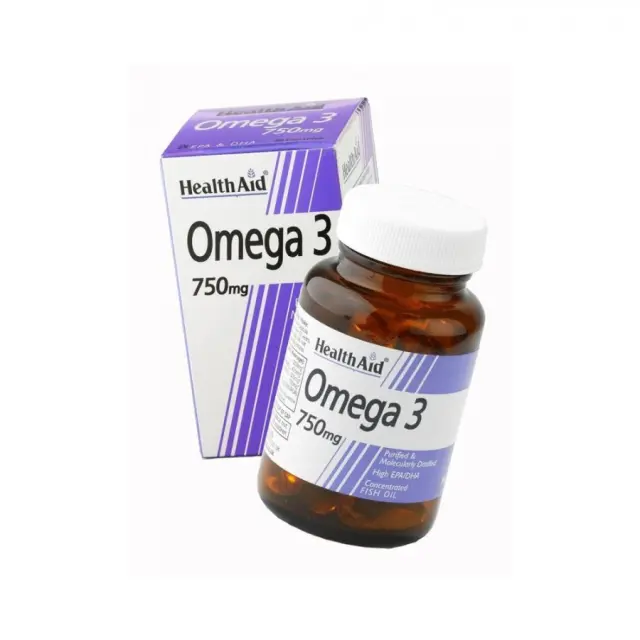 HEALTH AID Omega-3 750mg Πολυακόρεστα Λιπαρά Οξέα Ωμέγα 3 (EPA & DHA), 30caps