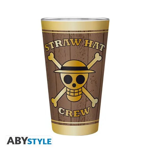 Ποτήρι γυάλινο ONE PIECE - Large Glass - 400ml - Skulls - Matte ABYVER165