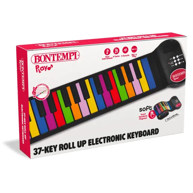 Bontempi Ηλεκτρονικό Αναδιπλούμενο Φορητό Πιάνο Roll Up 37 Πλήκτρα 543720 2