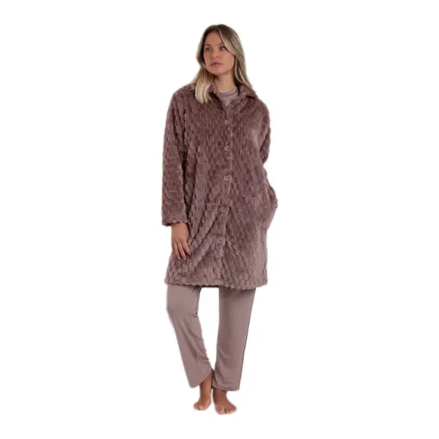 Admas Γυναικεία Ρόμπα Classic Warm Soft Sleep, Χρώμα Mocha