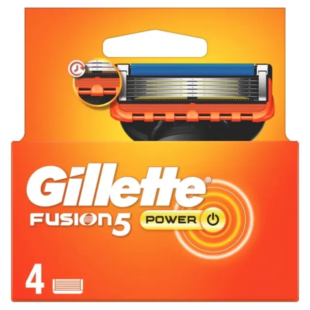 Gillette | Fusion5 Power Ανταλλακτικές Κεφαλές Ξυρίσματος | 4τεμ