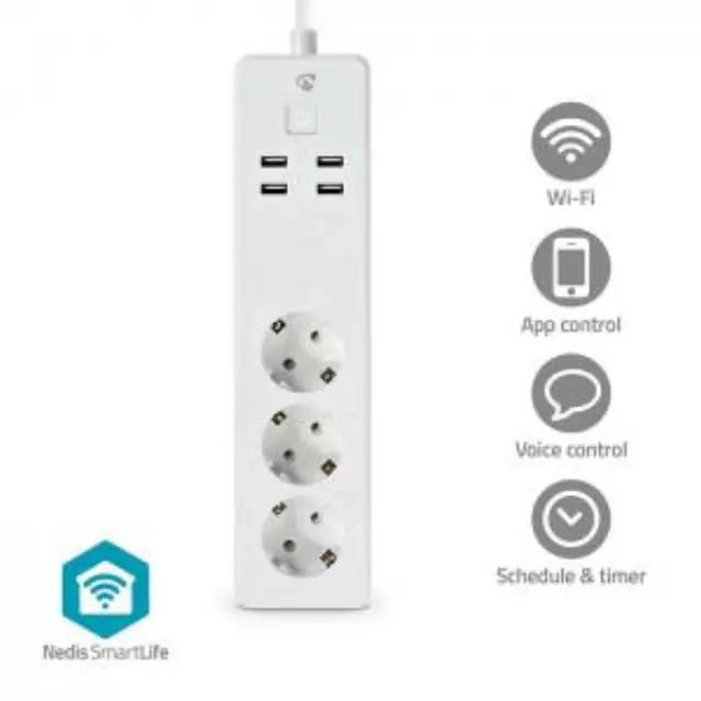 WiFi Smart πολύπριζο 3 θέσεων και 4 θυρών USB. 3