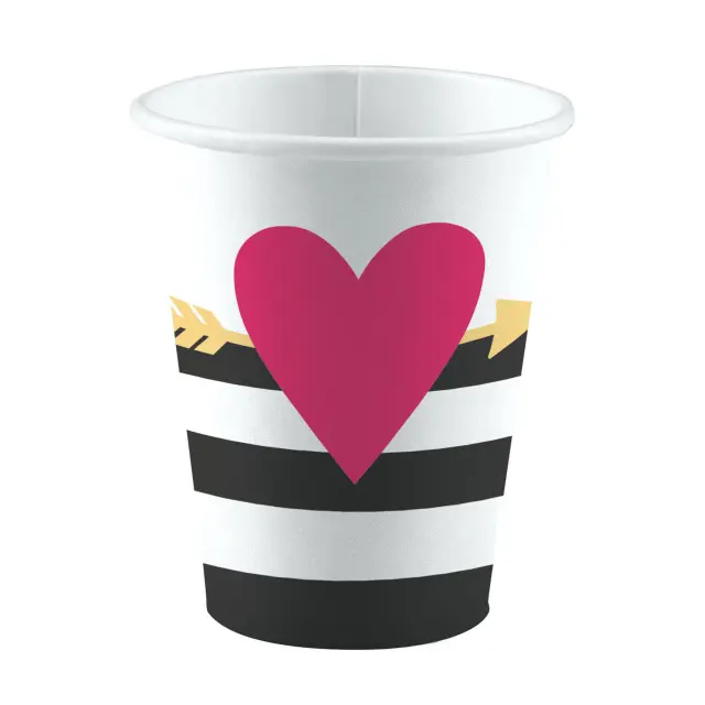 Ποτήρια χάρτ. 250ml Everyday Love /8 τεμ