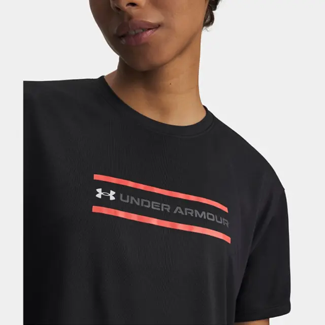 Under Armour Tech Branded Crop T-Shirt (6009987-001) - Μαύρο - XS 3