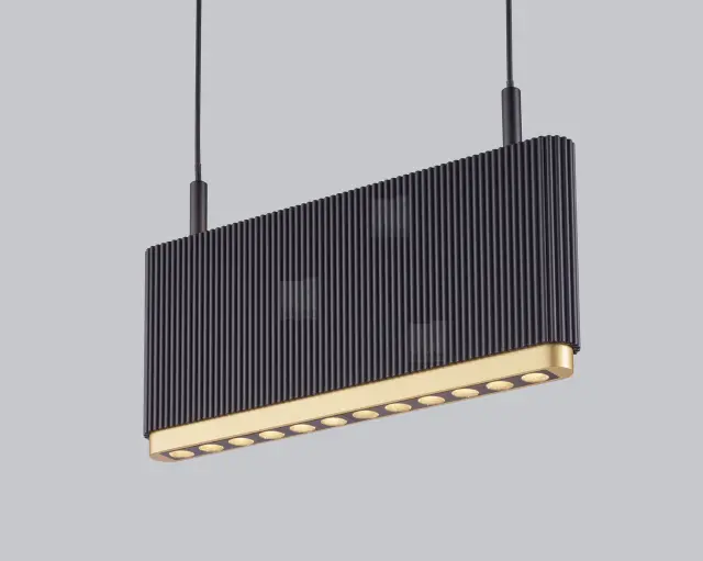 Κρεμαστό Φωτιστικό KOBE LED Μαύρο-Χρυσό 42W 2700K IP20 Άμεσο & Έμμεσο Φως Μαύρο Μαύρο/Χρυσό Χρυσό 3