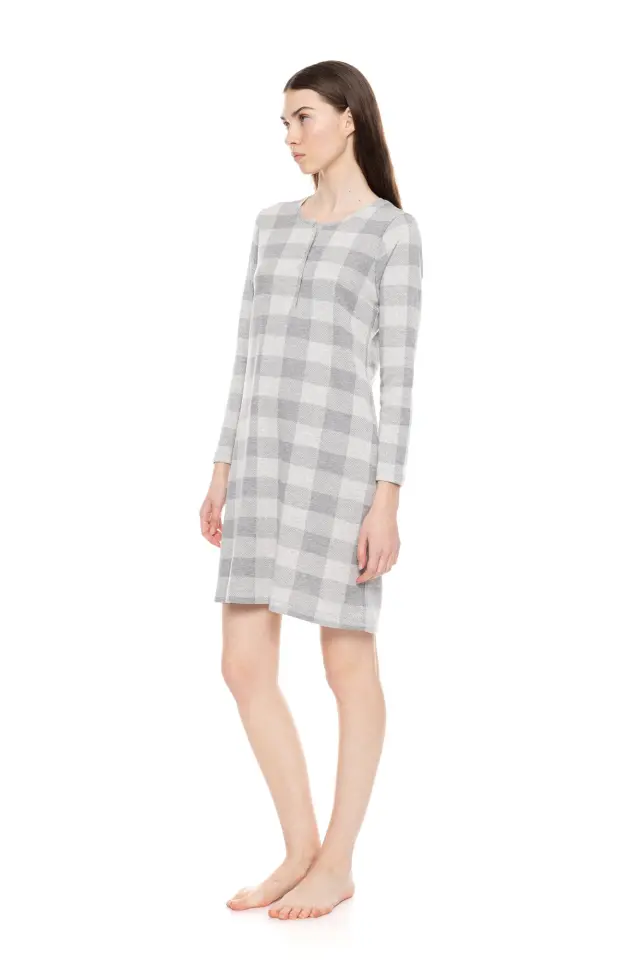 W1656 - Type - NIGHTGOWN JACQUARD GREY PLAID 2