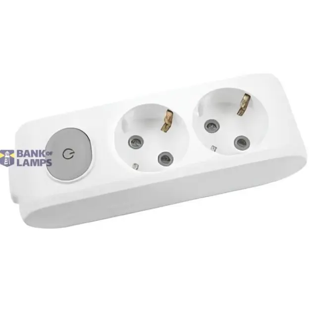 X-tendia White Two Gang Eart Soc Switch CP