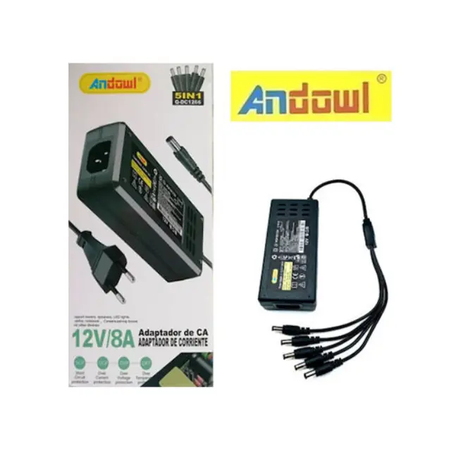 Andowl Q-DC1266 Universal Τροφοδοτικό 12V 8A 96W με 5 βύσματα