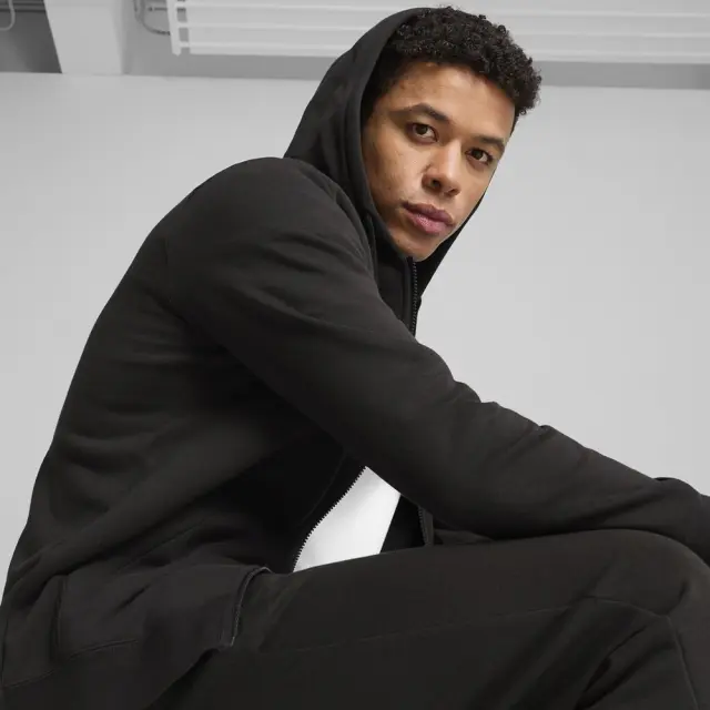 Puma Men's Essentials No 1 Logo Full-Zip Fleece Hoodie Μαύρο 682586-01 (Puma) - XLarge 2