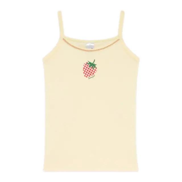 Minerva Παιδικό Φανελάκι Κορίτσι Τιράντα Strawberry, Χρώμα Βανίλια
