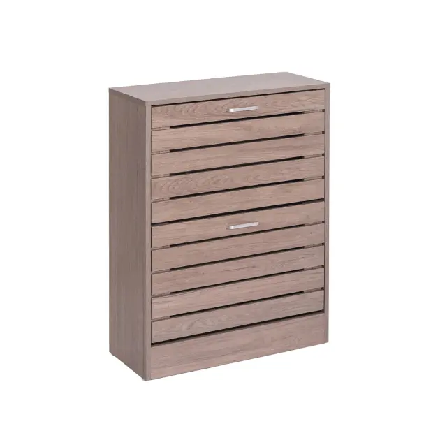 Παπουτσοθήκη με 2 ράφια Brush Unihome 12 θέσεων σε χρώμα mix Grey 63x24x80εκ